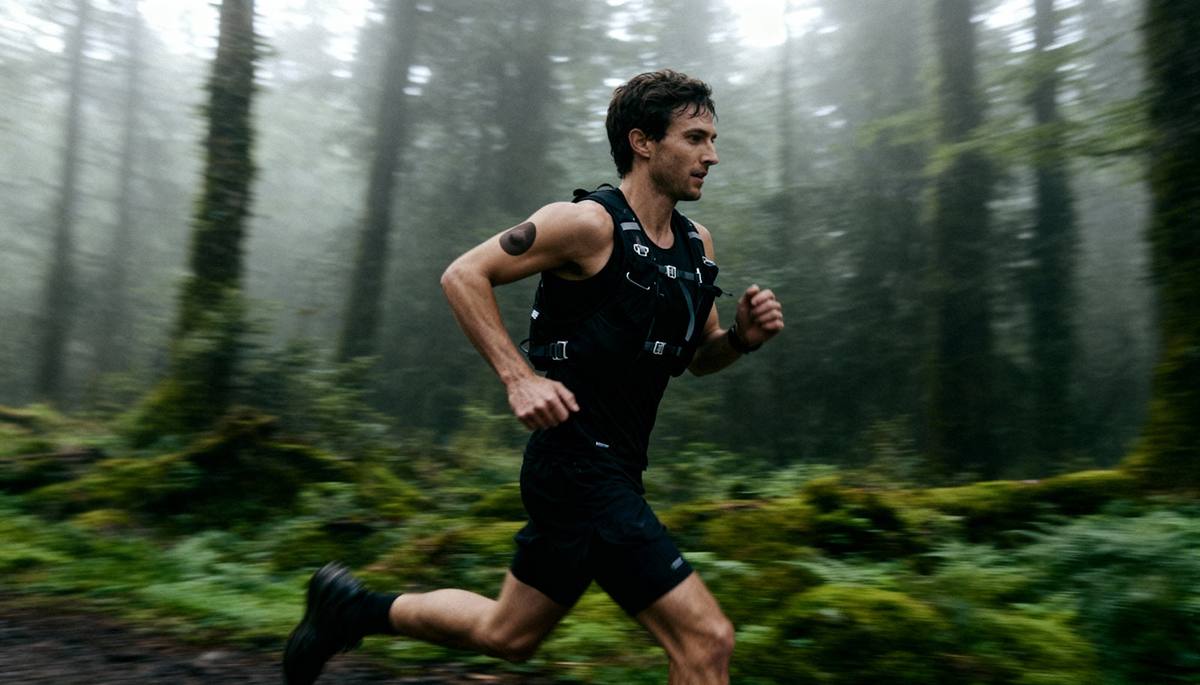 Runner with CGM secured
